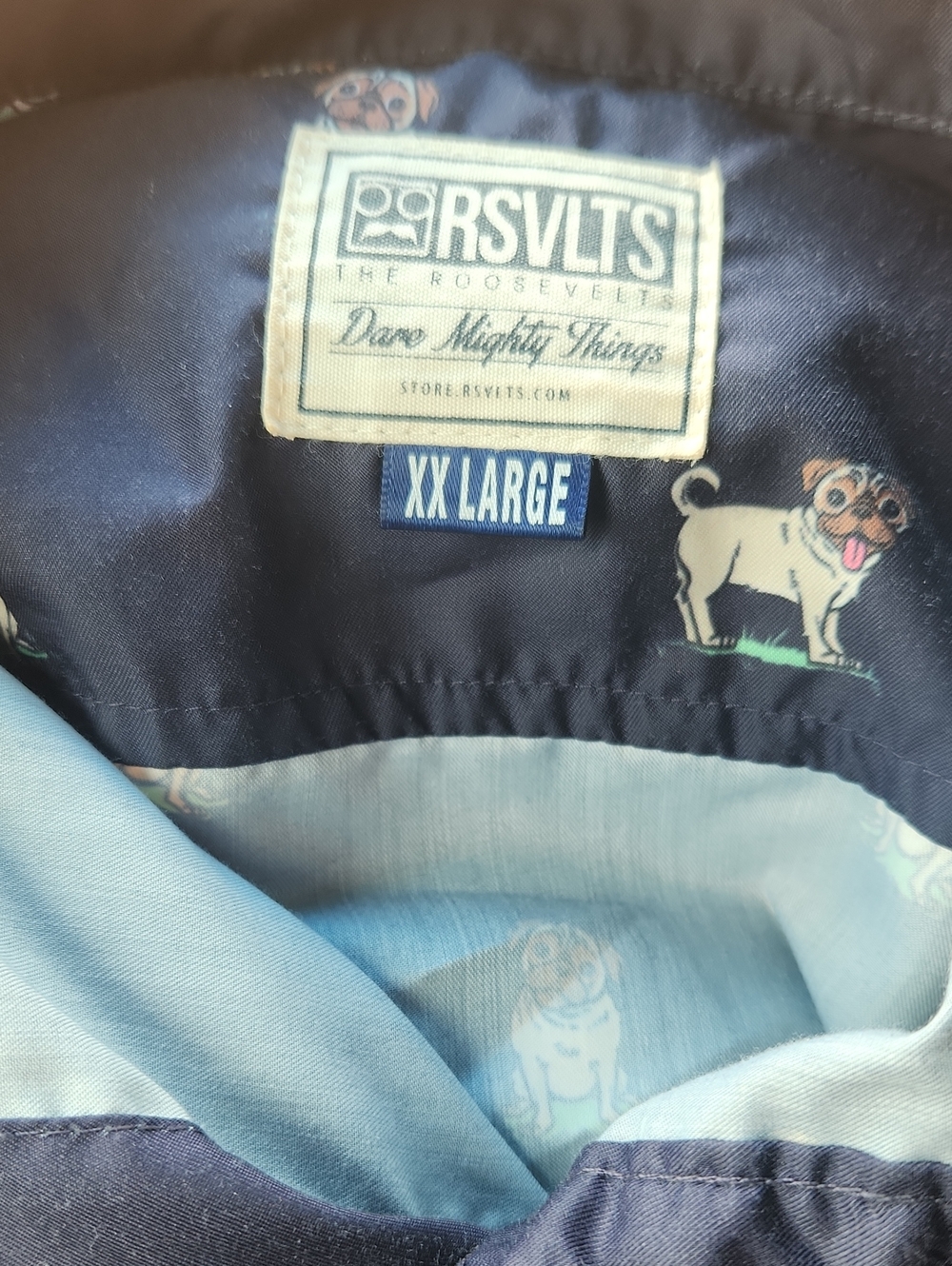 RSVLTS Navy Shirt.  Pug Print